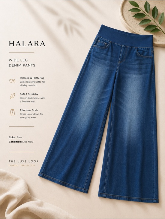 HALARA Denim - HALARA Blue Wide Leg Denim-Look Jeans